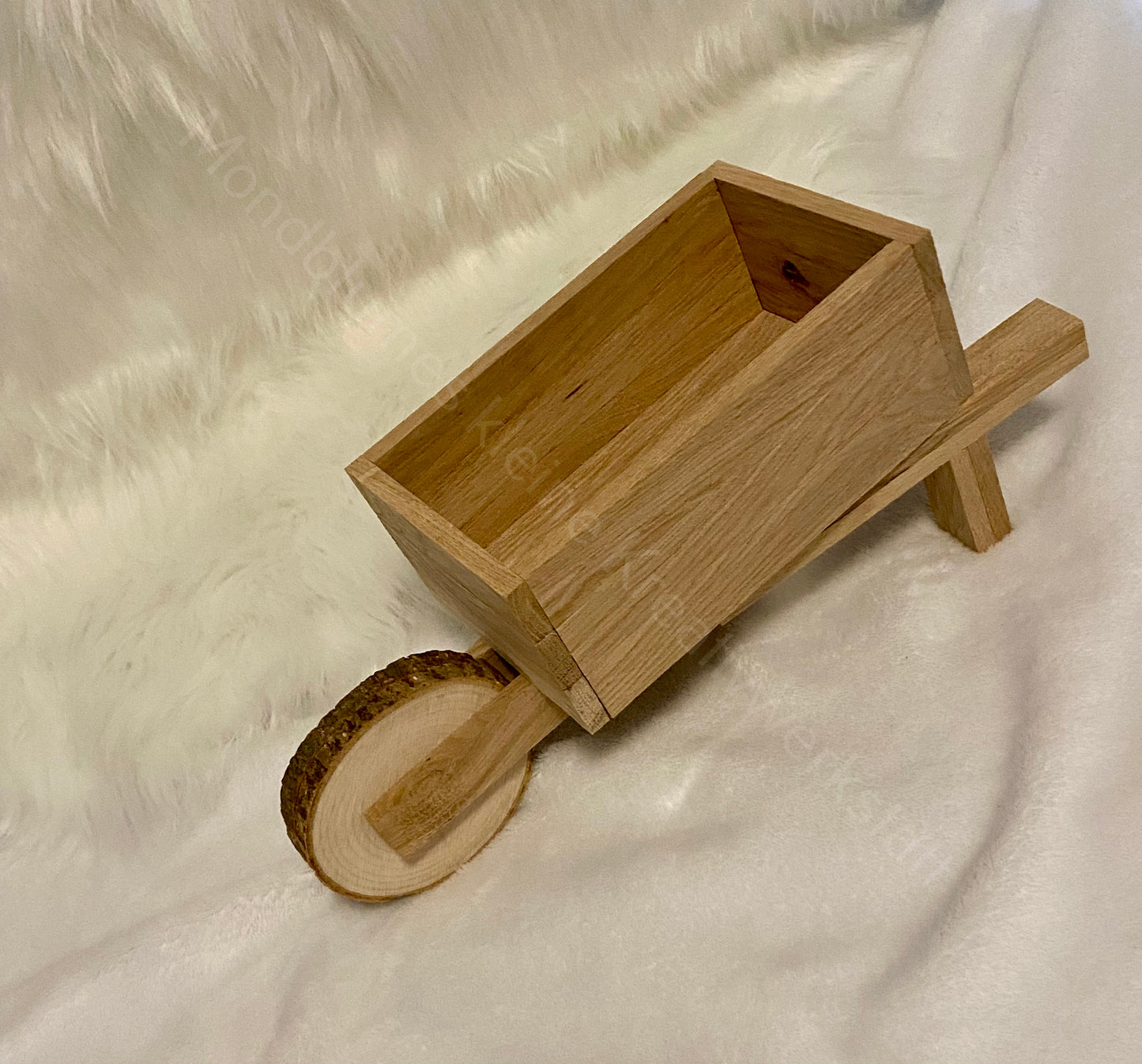 Deko Schubkarre aus hellem Eichenholz | Geschenkidee zum Befüllen