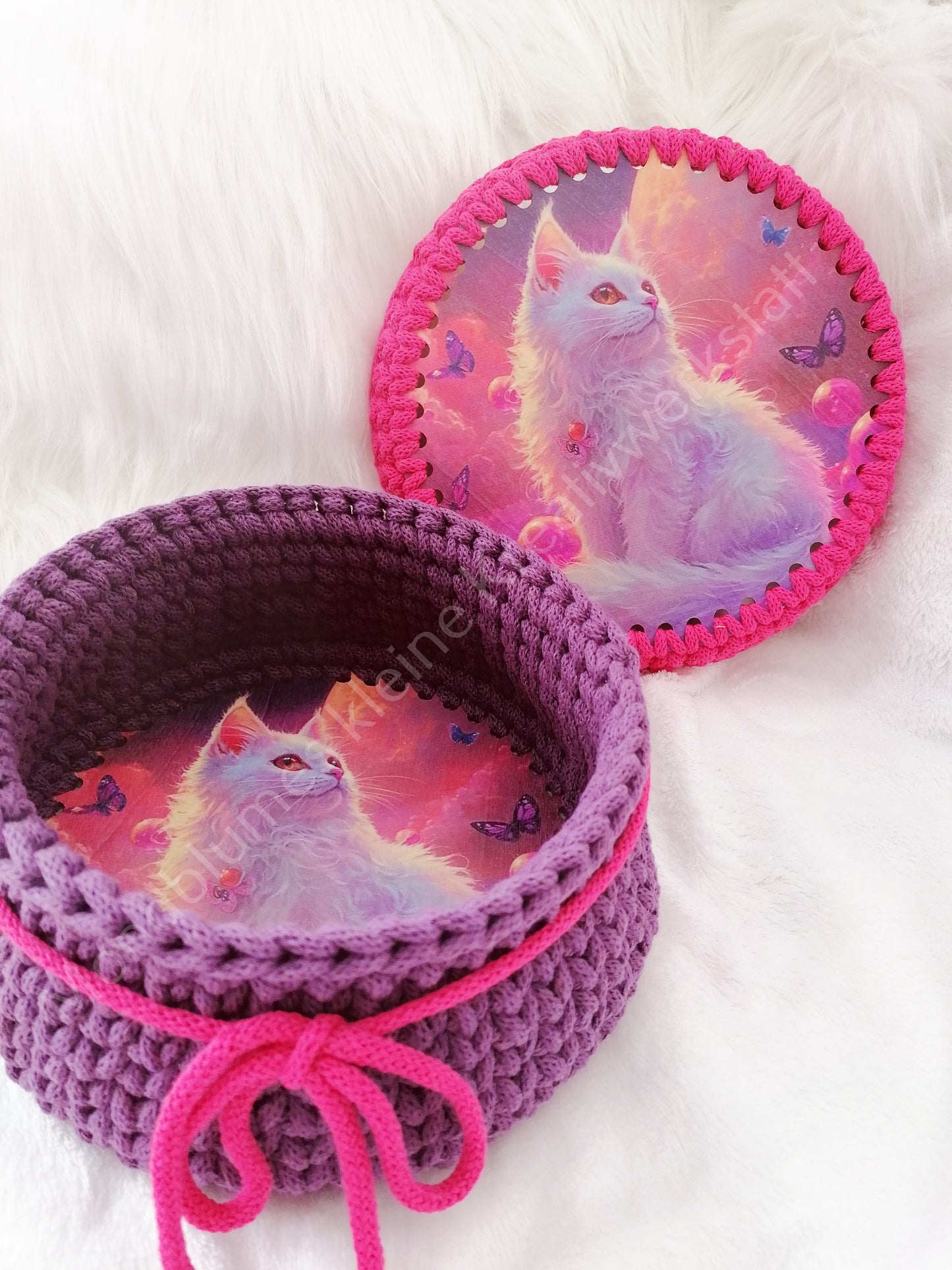 Aufbewahrungsbox mit Katzenmotiv