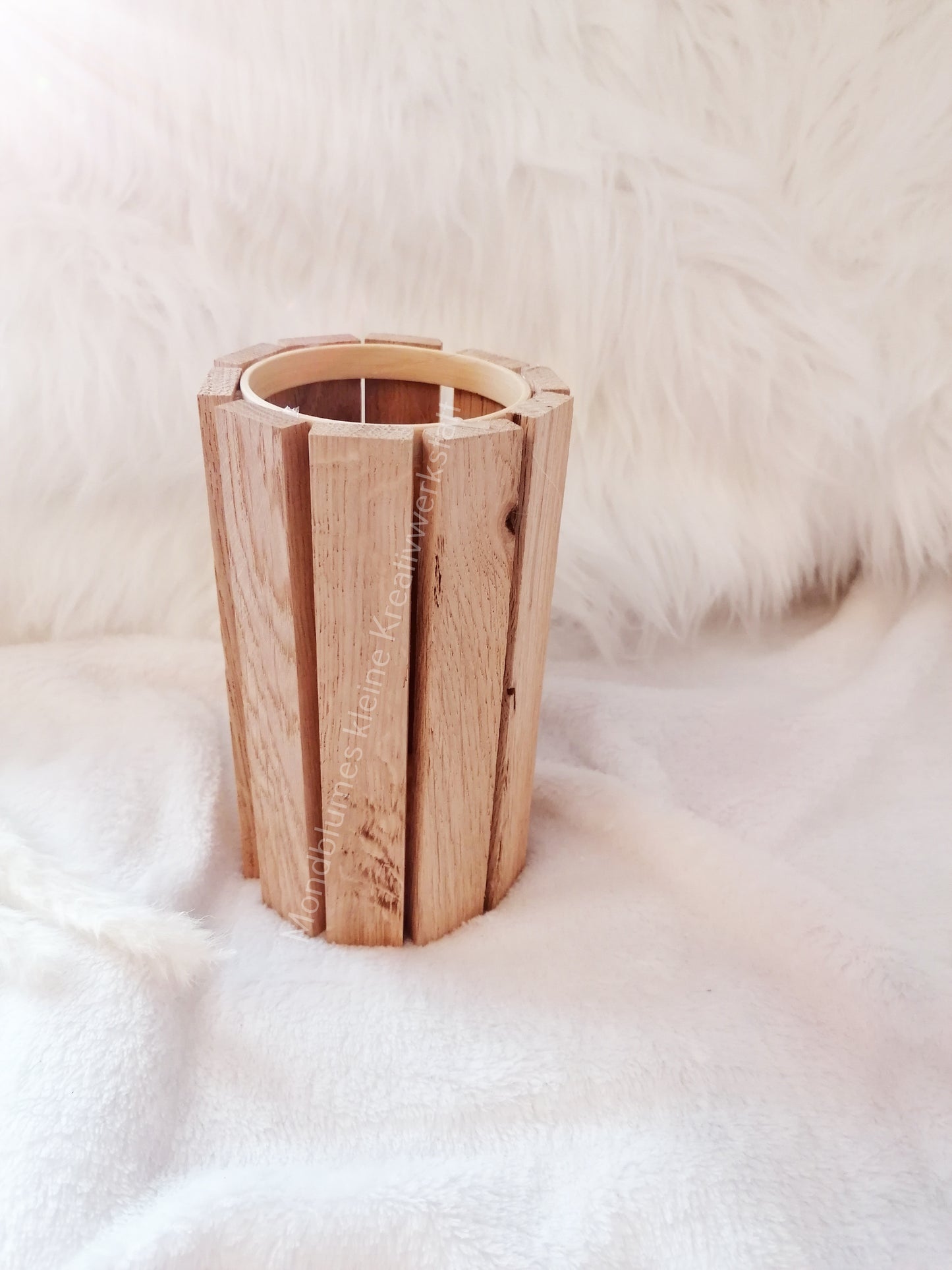 Holzvase rund aus Naturholz | Handgemacht 16cm