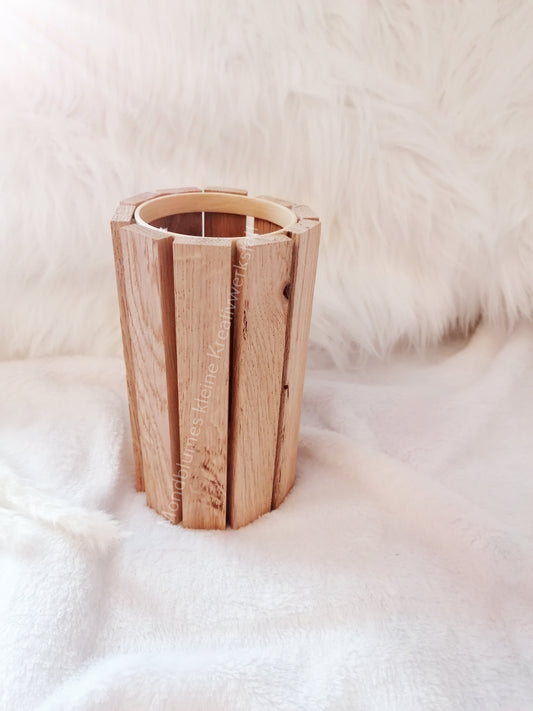 Holzvase rund aus Naturholz | Handgemacht 16cm