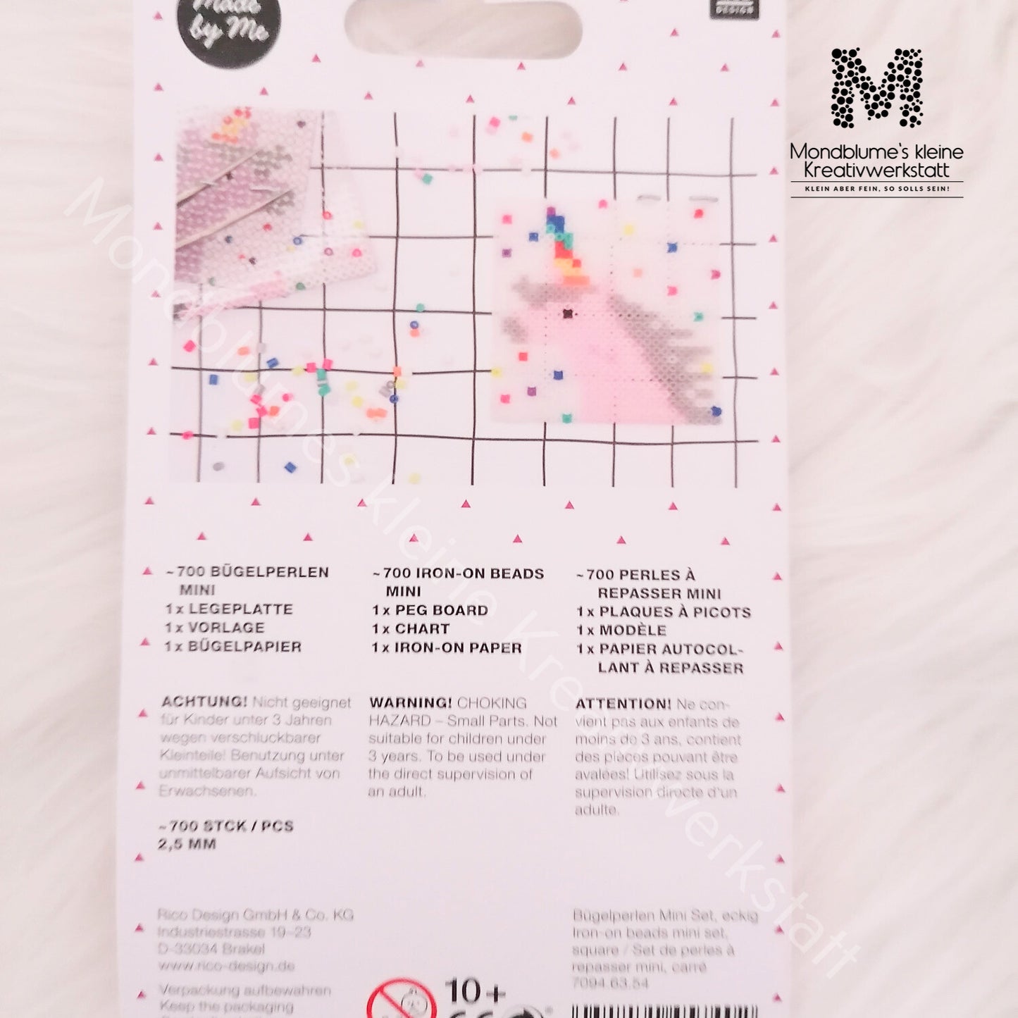 Bügelperlen Mini Set Eckig - ca. 16,5 x 9,5 cm