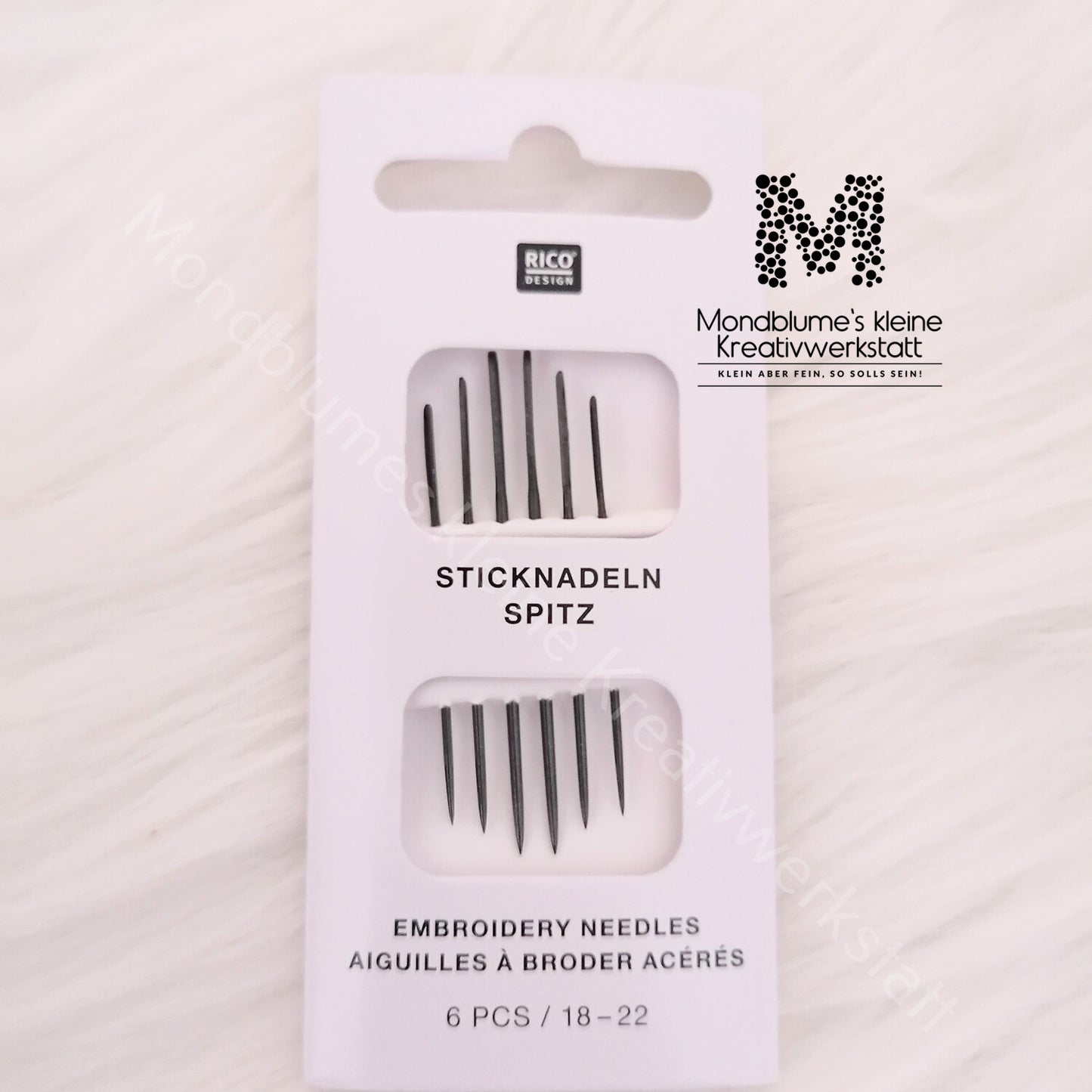 Sticknadeln spitz 18-22, 6 Stück - Hochwertige Handarbeitsnadeln