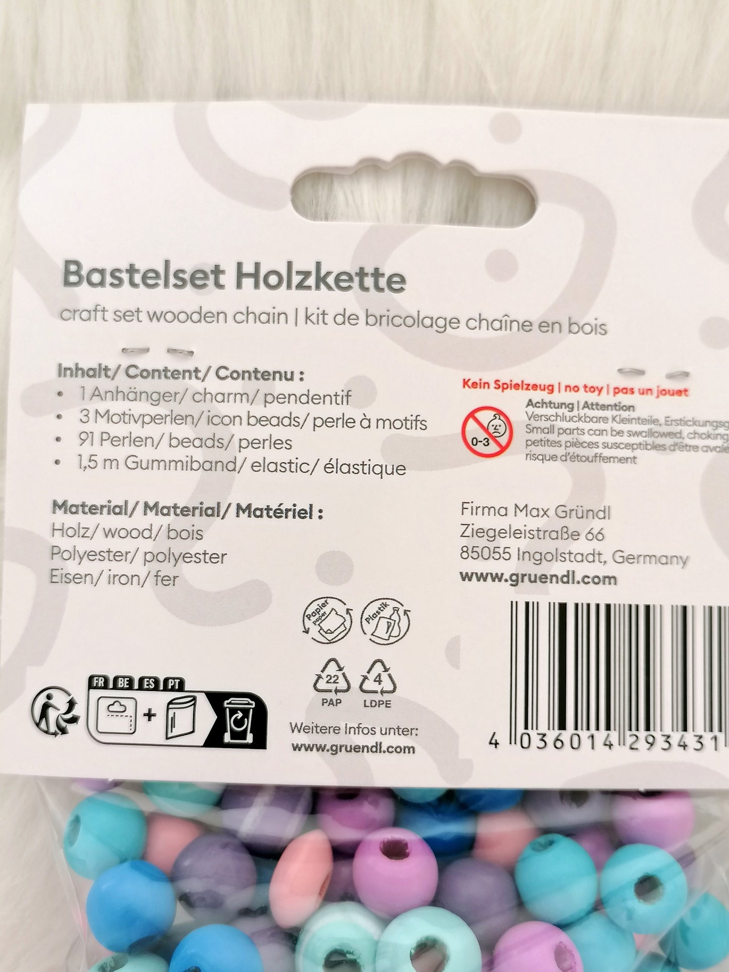 Bastelset Holzkette Meerjungfrau | Kreativ-Set für Kinder