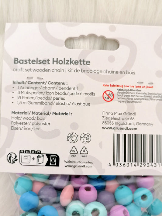 Bastelset Holzkette Meerjungfrau | Kreativ-Set für Kinder