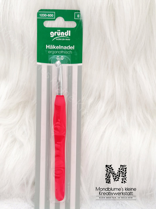 Gründl Häkelnadel ergonomisch | 3 Größen | Gummierter Softgriff