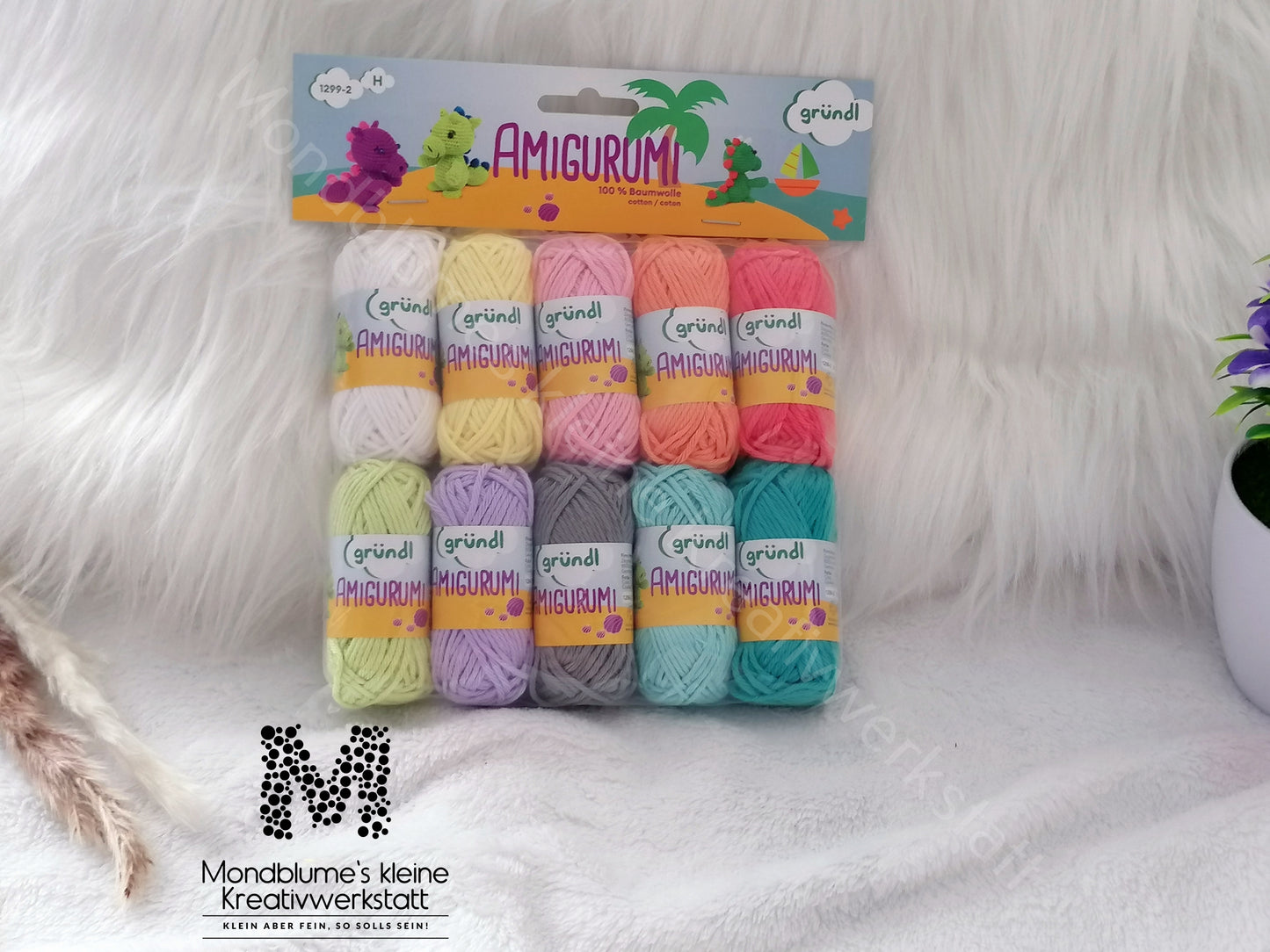 Gründl Amigurumi Candy | 10 Farben Baumwolle Häkelgarn Set