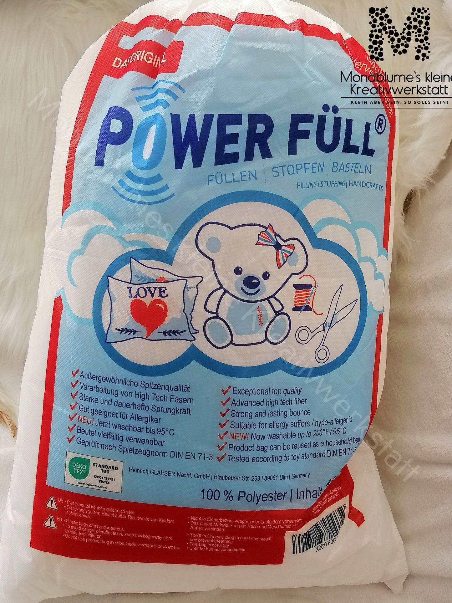 Power Füll Füllwatte 1000g | OEKO-TEX Polyester waschbar