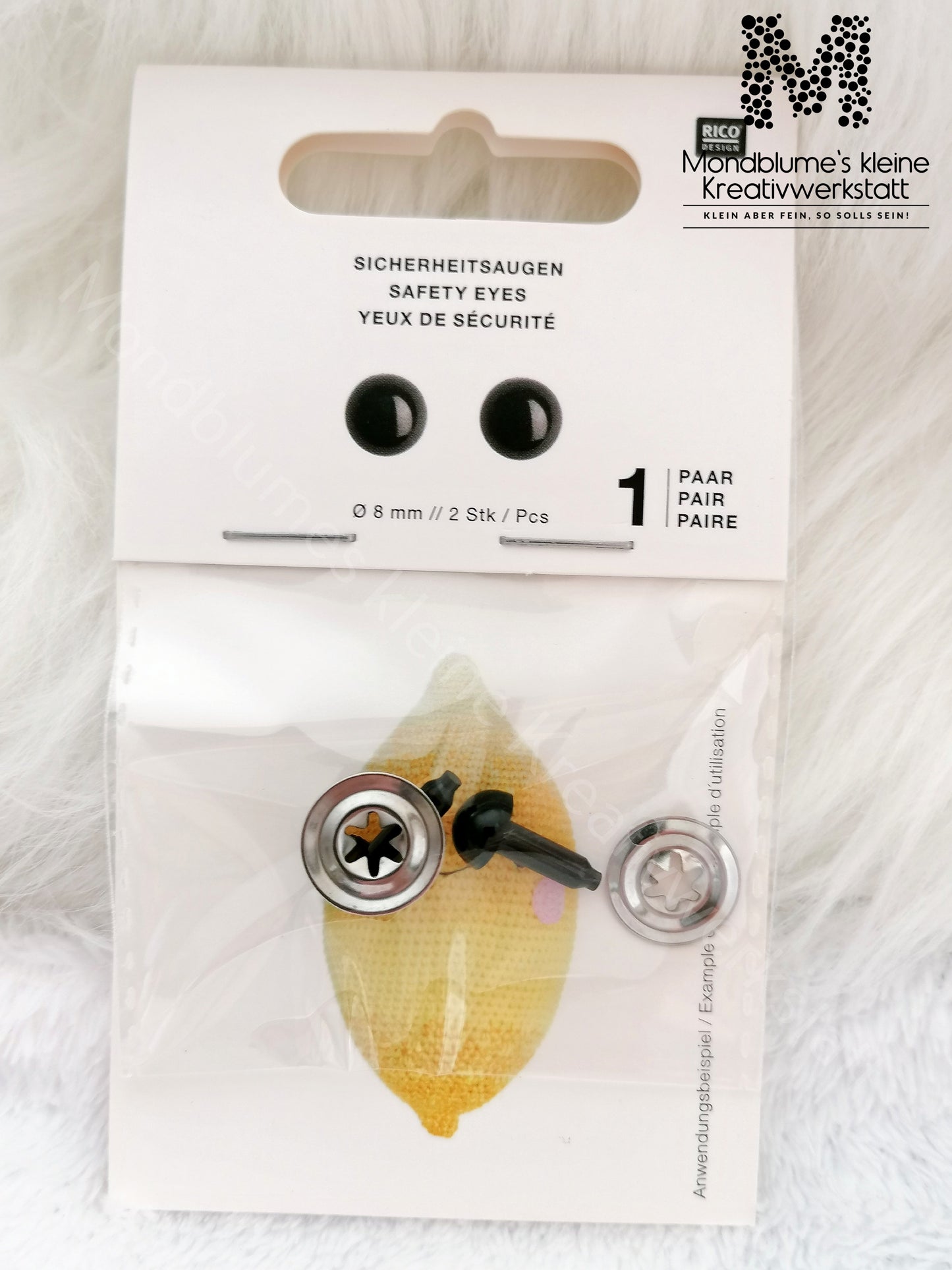 Rico Sicherheitsaugen 8mm schwarz | 1 Paar