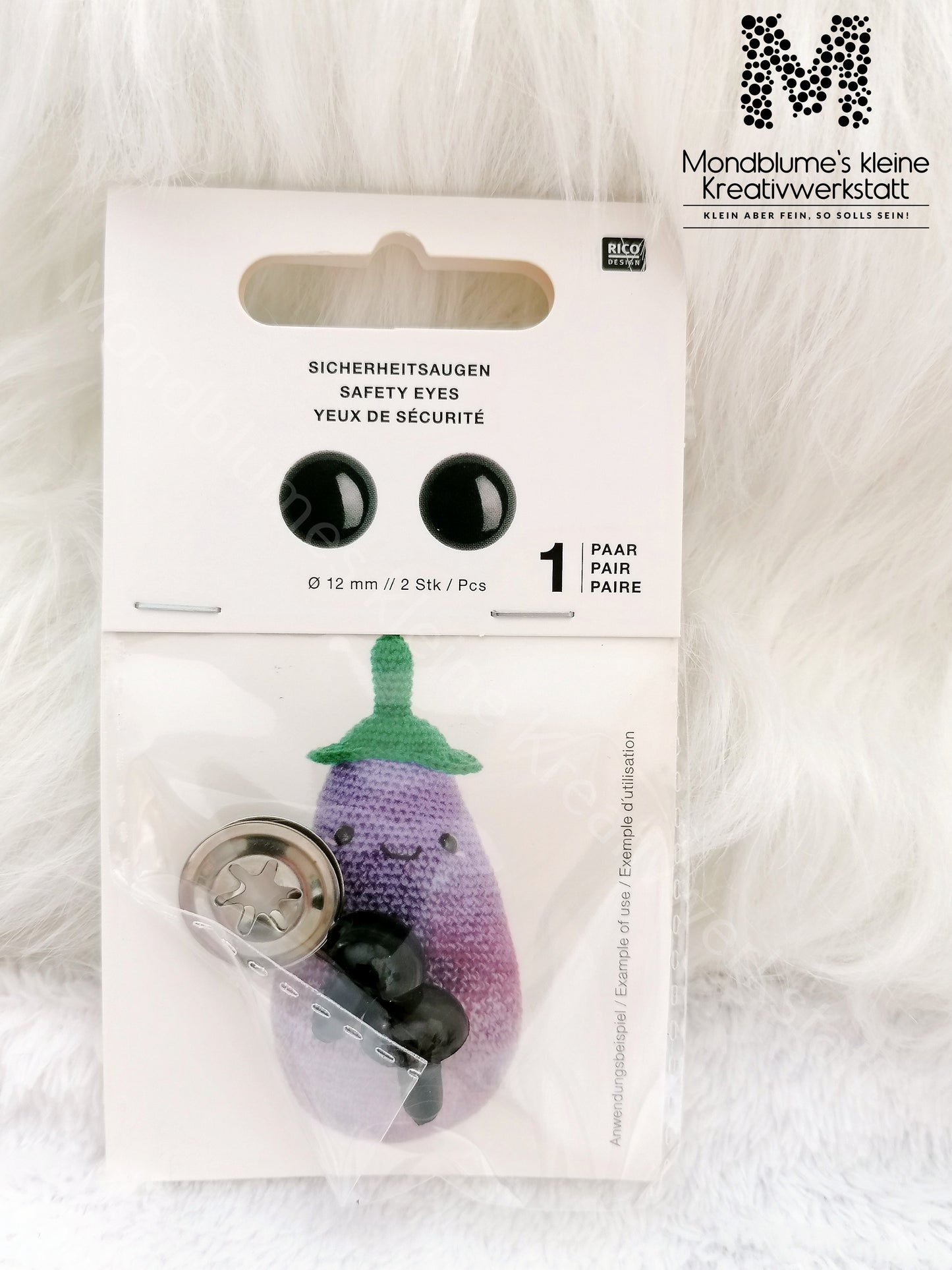 Rico Sicherheitsaugen 12mm schwarz | 1 Paar