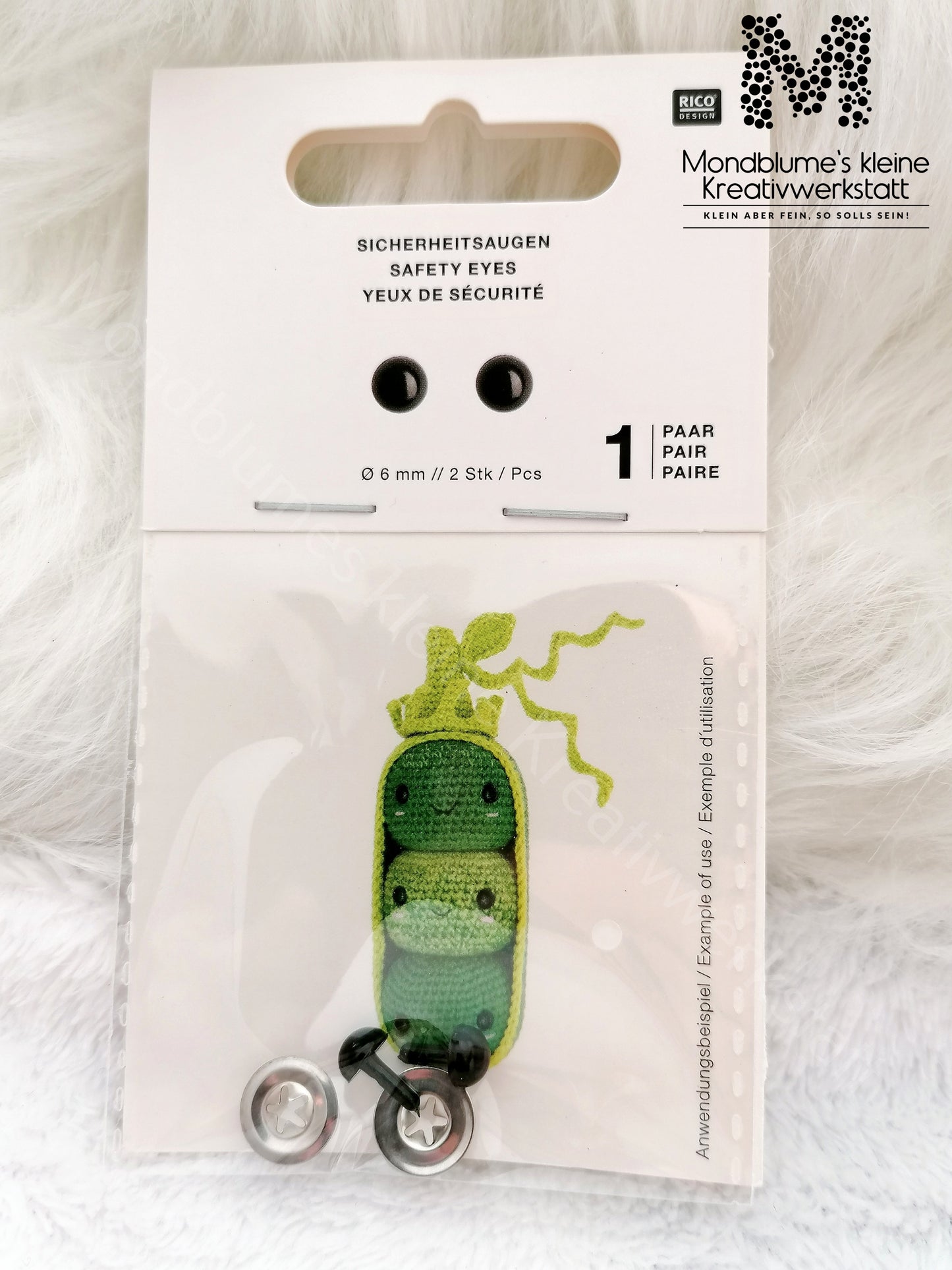 Rico Sicherheitsaugen 6mm schwarz | 1 Paar