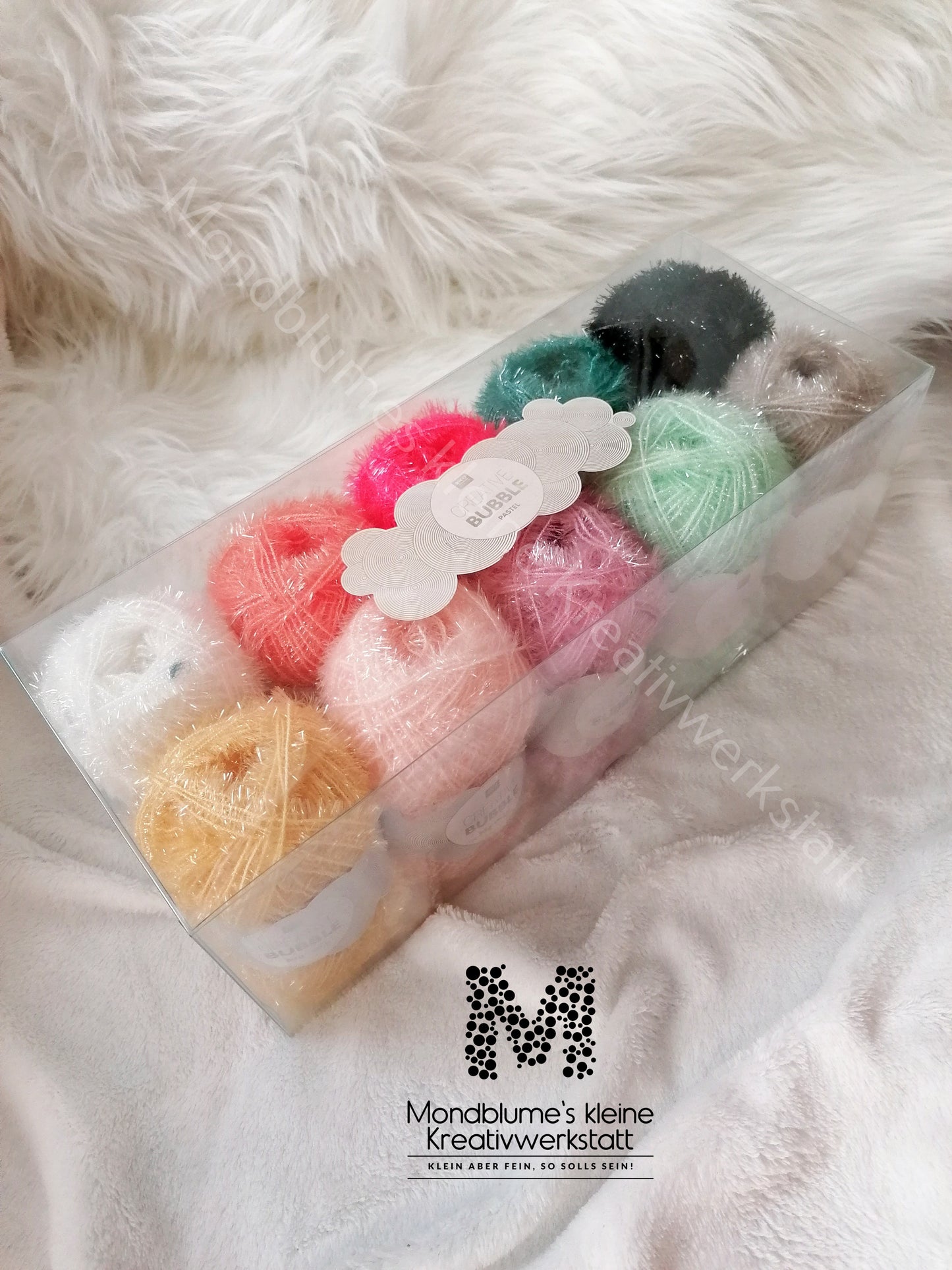 Rico Creative Bubble Set | 10 Farben Schwammgarn Set 50g