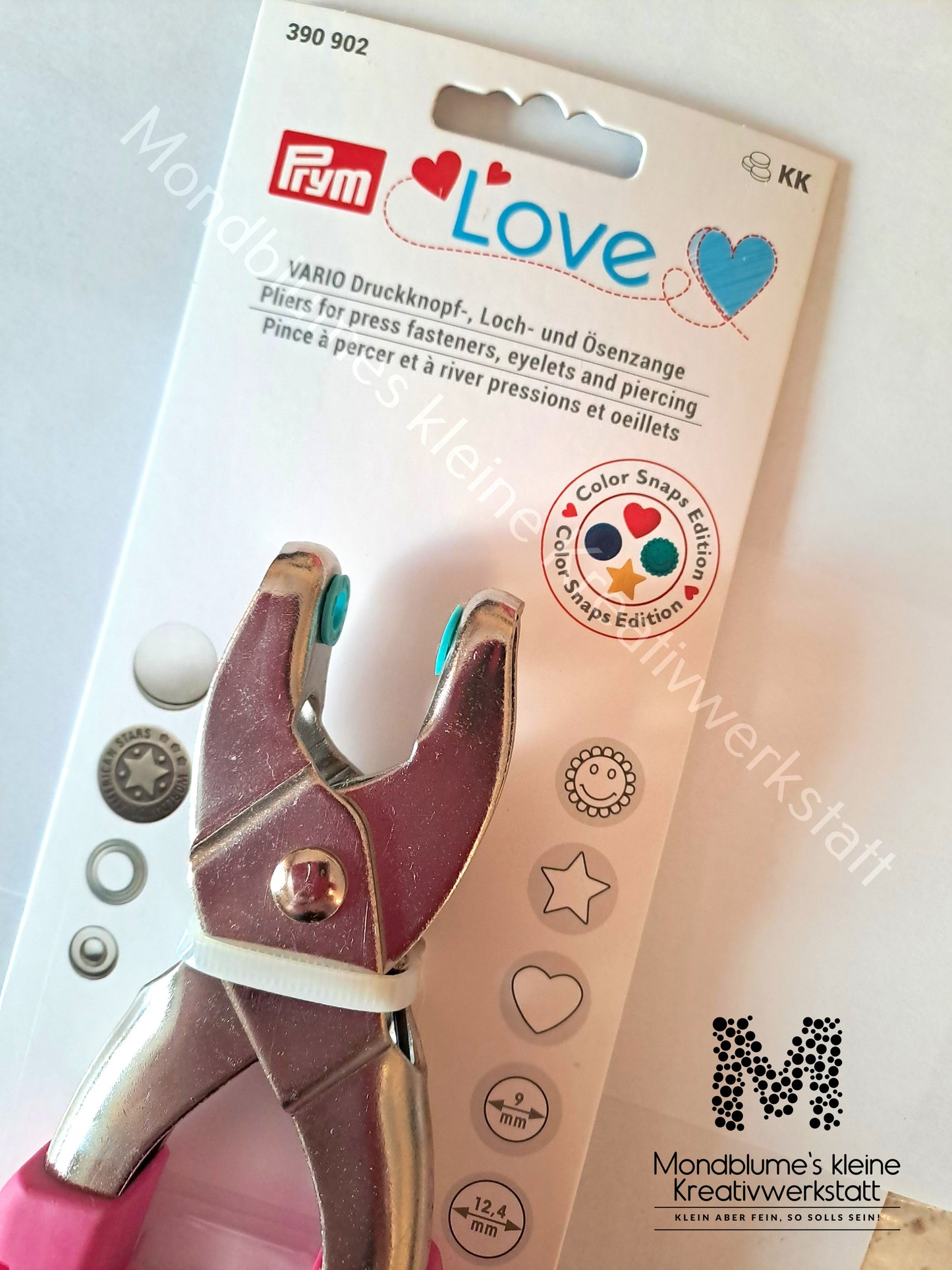 Prym Variozange Rosa Lochzange Ösenzange Druckknopfzange für Sicherheitsaugen - Hauptansicht