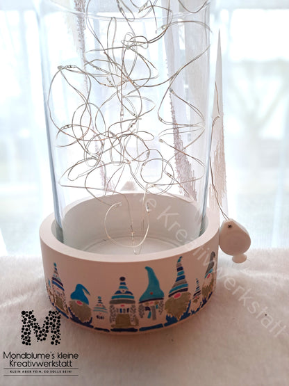 Wichtelschale Blautöne mit LED-Licht