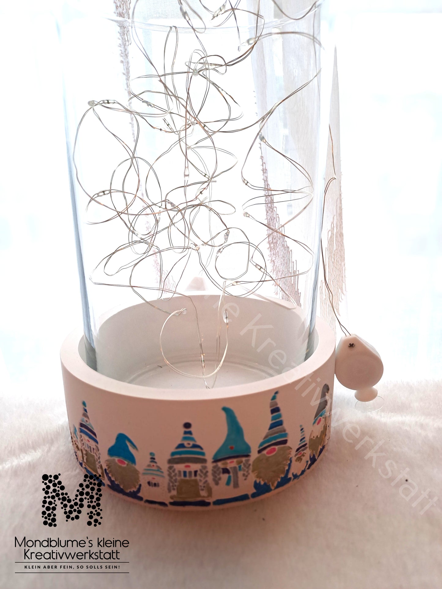 Wichtelschale Blautöne mit LED-Licht