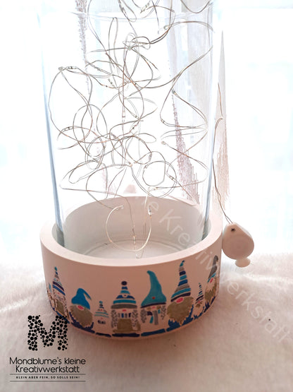 Wichtelschale Blautöne mit LED-Licht