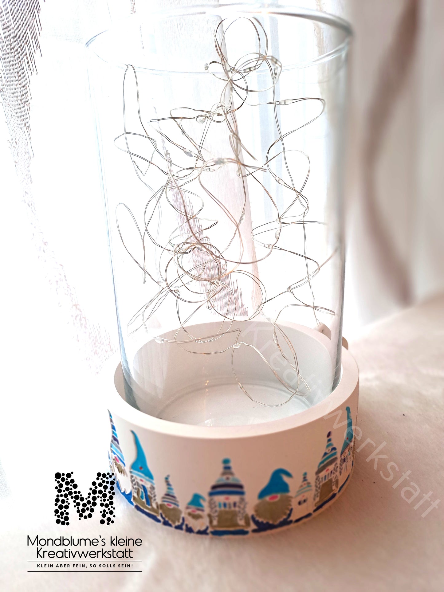 Wichtelschale Blautöne mit LED-Licht