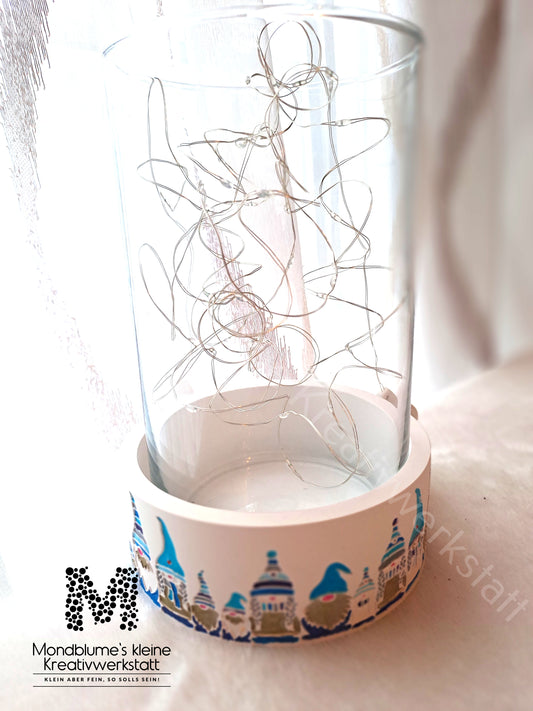 Wichtelschale Blautöne mit LED-Licht