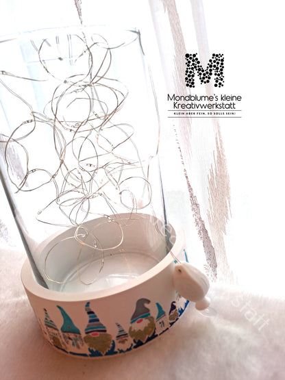 Wichtelschale Blautöne mit LED-Licht