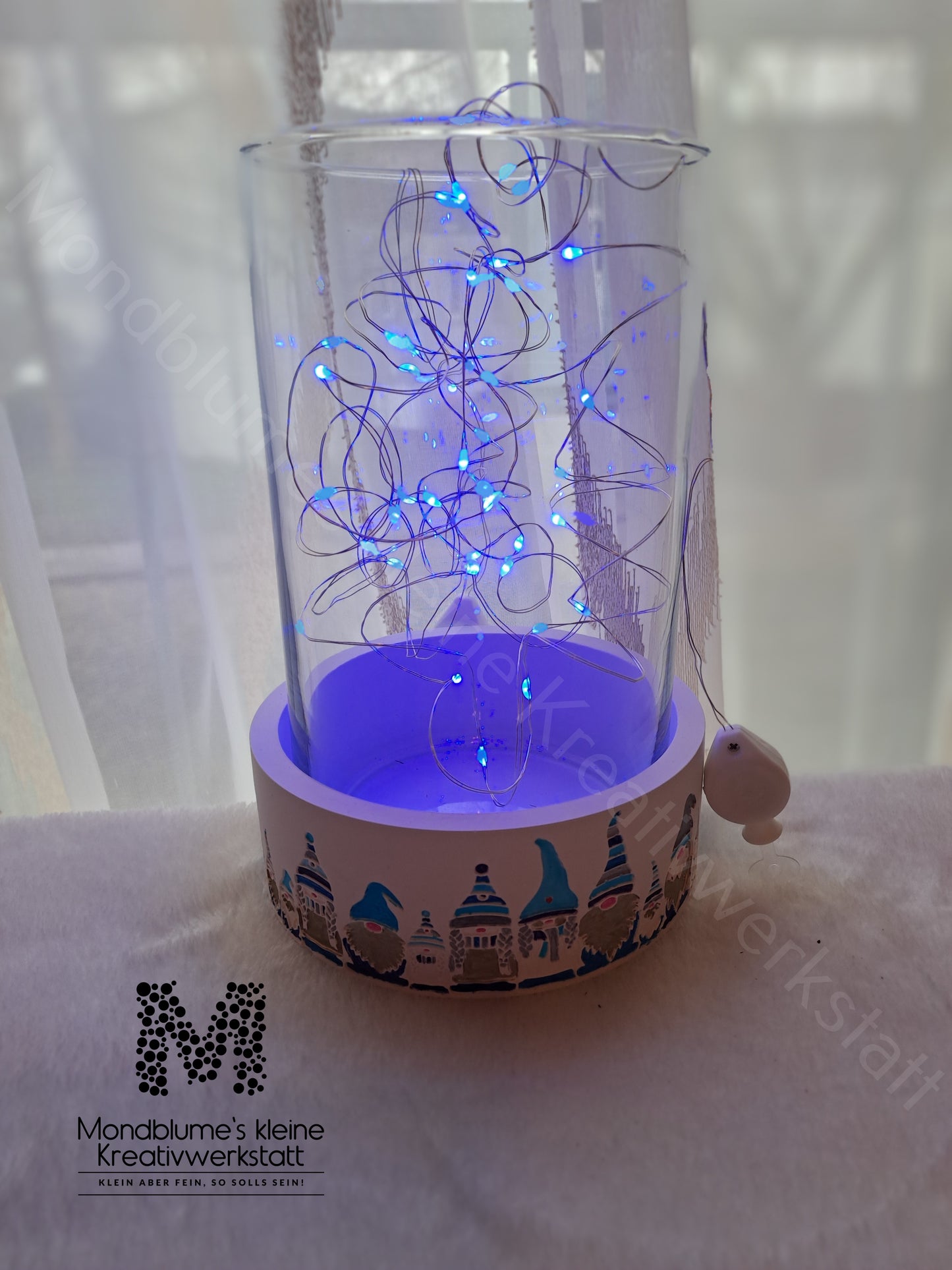 Wichtelschale Blautöne mit LED-Licht