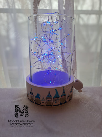 Wichtelschale Blautöne mit LED-Licht