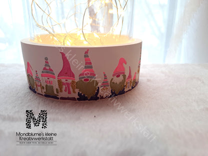 Wichtelschale Rosatöne mit LED-Licht