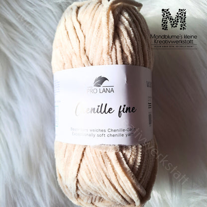 Pro Lana Chenille Fine 50g in 12 Farben | Feines Chenillegarn geprüft nach DIN EN 71-3