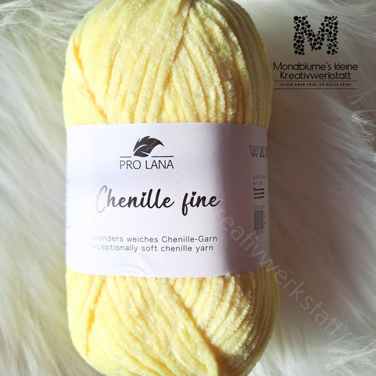 Pro Lana Chenille Fine 50g in 12 Farben | Feines Chenillegarn geprüft nach DIN EN 71-3
