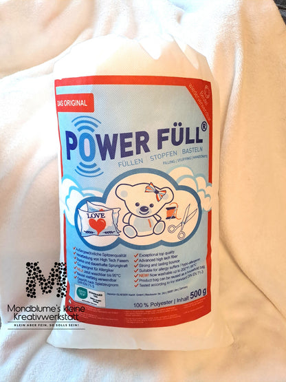 Power Füll Füllwatte 500g | Geprüft nach DIN EN 71-3 | OEKO-TEX | Polyester waschbar