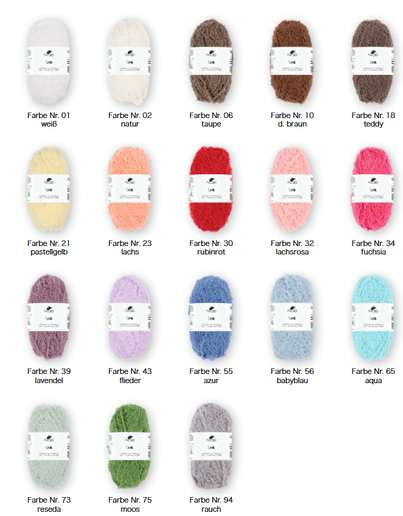 Pro Lana Lea 25g in 18 Farben | Flauschiges Teddygarn geprüft nach DIN EN 71-3