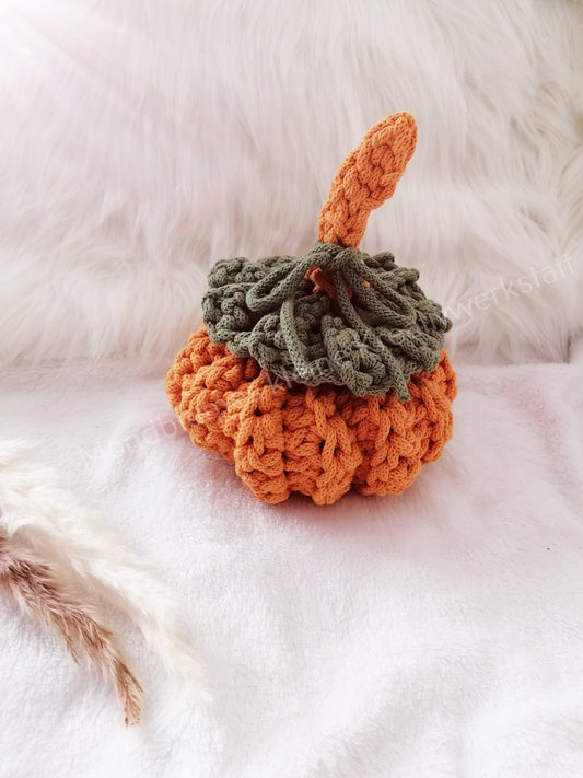 Gehäkelter Kürbis mit Deckel | Handgemacht Herbstdeko