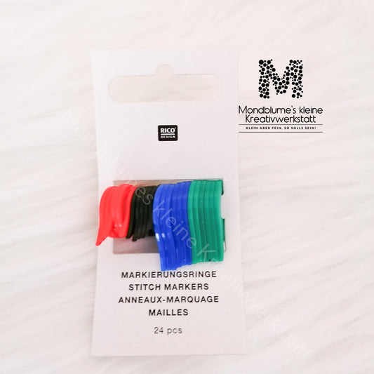 Maschenmarkierer Set - 24 Stück (12x 1,0 cm + 12x 1,5 cm)