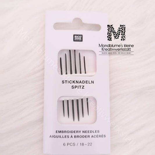 Sticknadeln spitz 18-22, 6 Stück - Hochwertige Handarbeitsnadeln