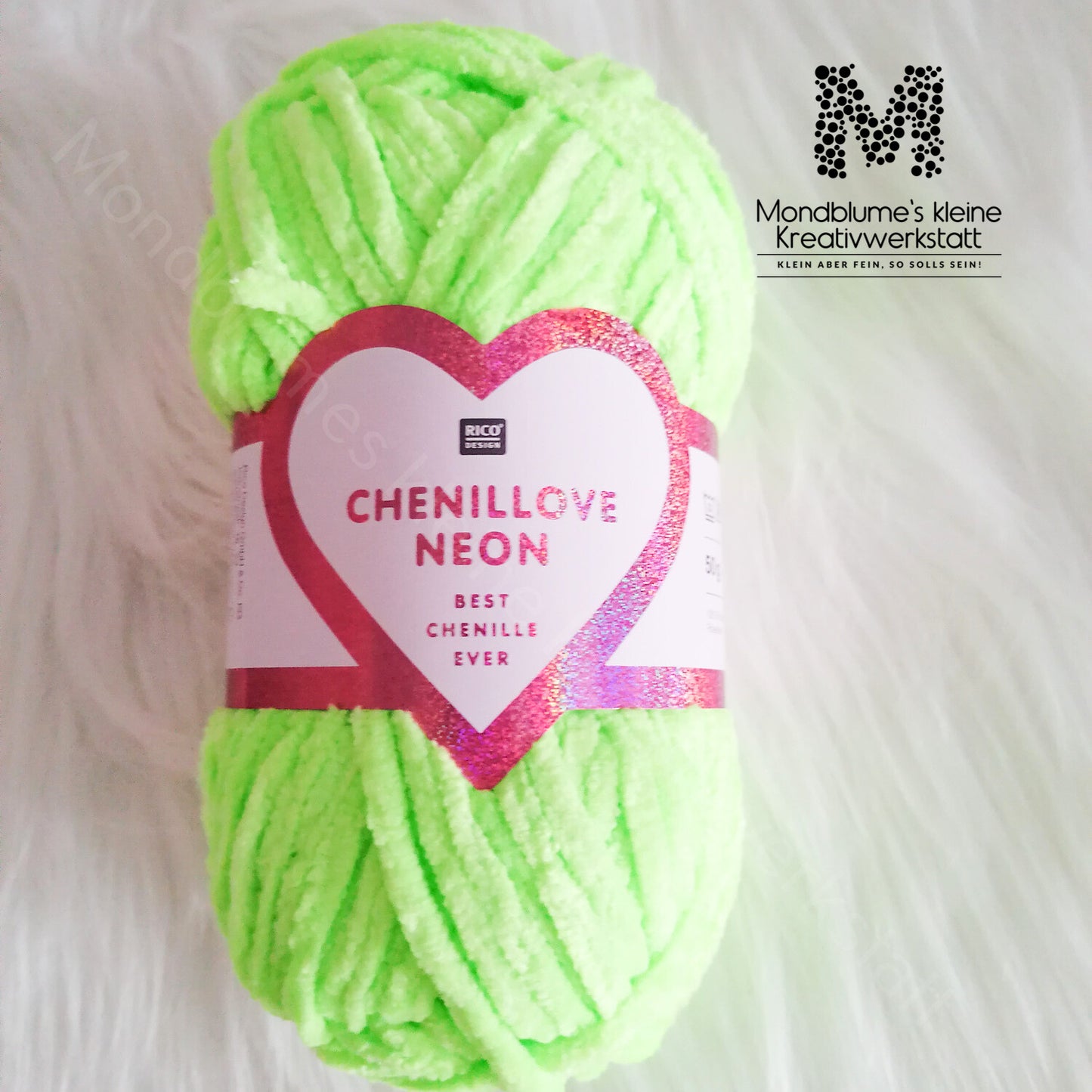 Rico Creative Chenillove Neon 50g in 4 Farben | geprüft nach DIN EN 71-3 Chenille-Wolle