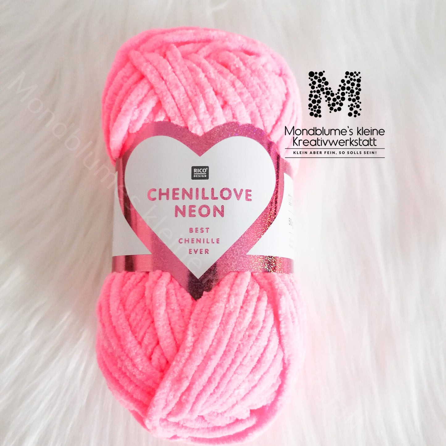 Rico Creative Chenillove Neon 50g in 4 Farben | geprüft nach DIN EN 71-3 Chenille-Wolle