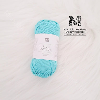 Rico Cotton 50g in 24 Farben | Baumwollgarn geprüft nach DIN EN 71-3