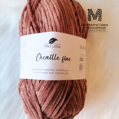 Pro Lana Chenille Fine 50g in 12 Farben | Feines Chenillegarn geprüft nach DIN EN 71-3