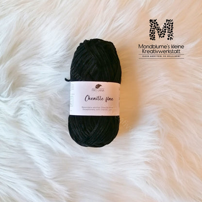 Pro Lana Chenille Fine 50g in 12 Farben | Feines Chenillegarn geprüft nach DIN EN 71-3