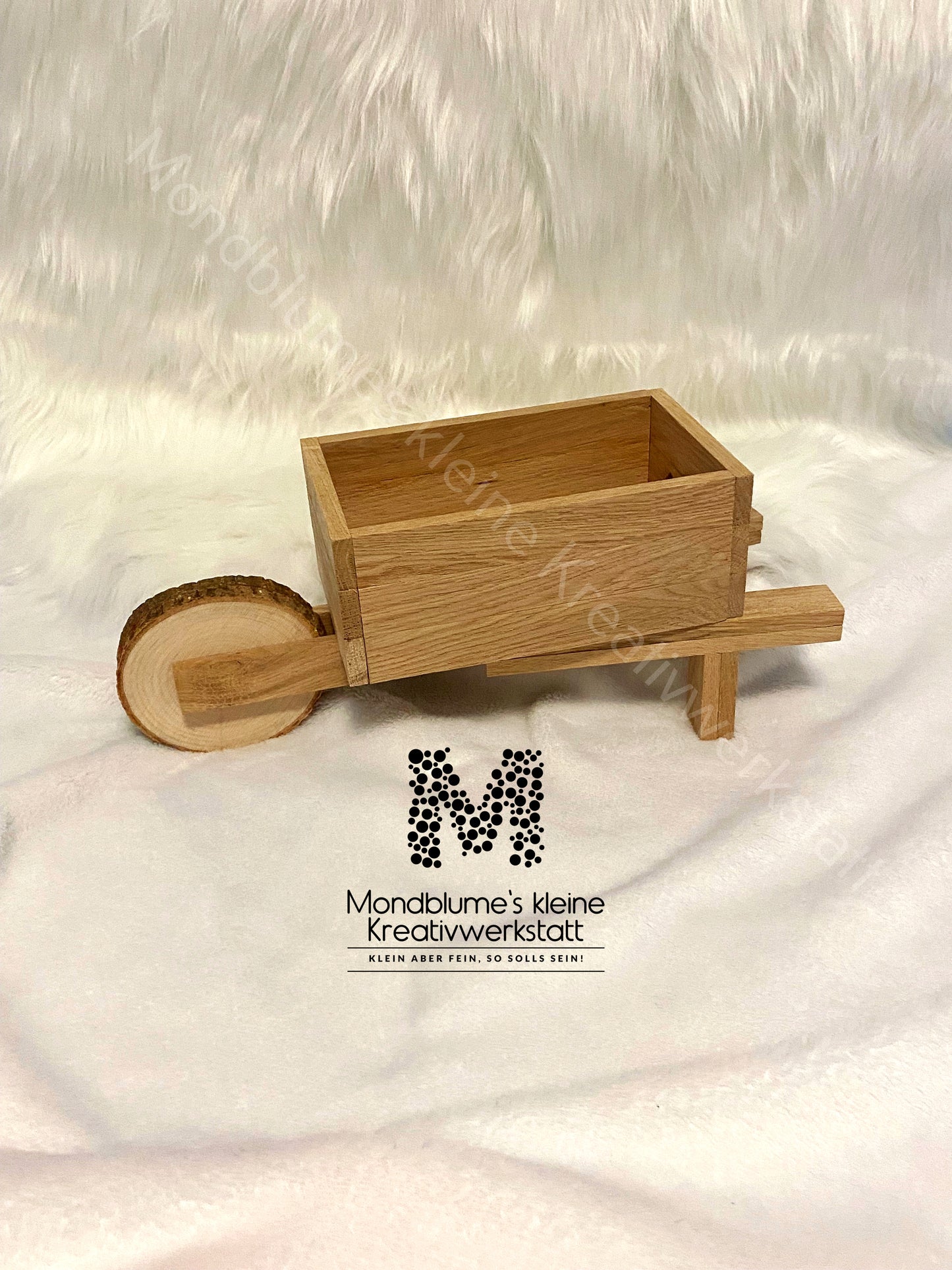 Deko Schubkarre aus hellem Eichenholz | Geschenkidee zum Befüllen