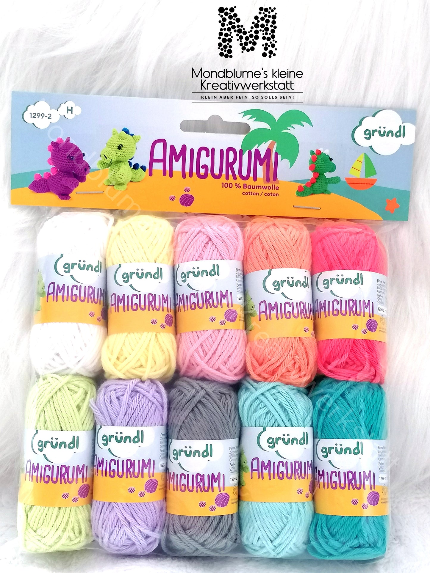 Gründl Amigurumi Candy | 10 Farben Baumwolle Häkelgarn Set