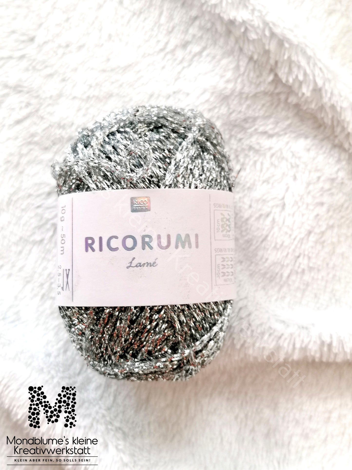 Ricorumi Lamé Silber Häkelgarn | 10g Glitzer