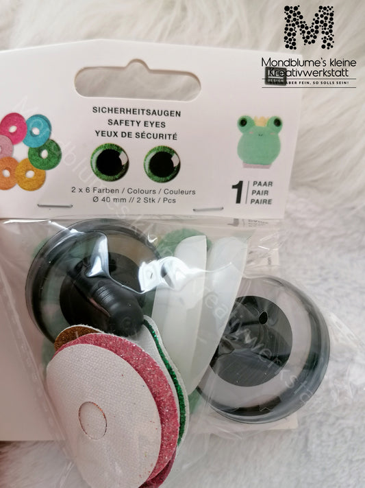Rico Sicherheitsaugen 40mm Glitzer | 1 Paar 6 Farben