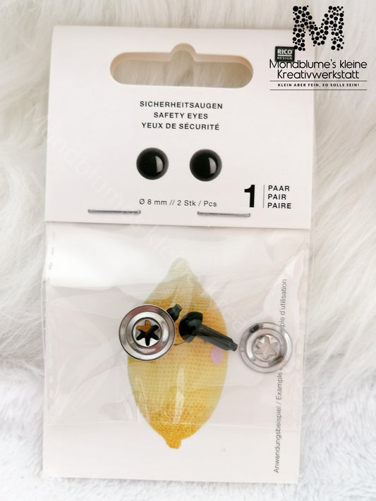 Rico Sicherheitsaugen 8mm schwarz | 1 Paar