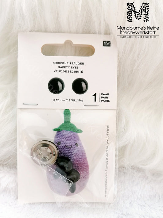 Rico Sicherheitsaugen 12mm schwarz | 1 Paar