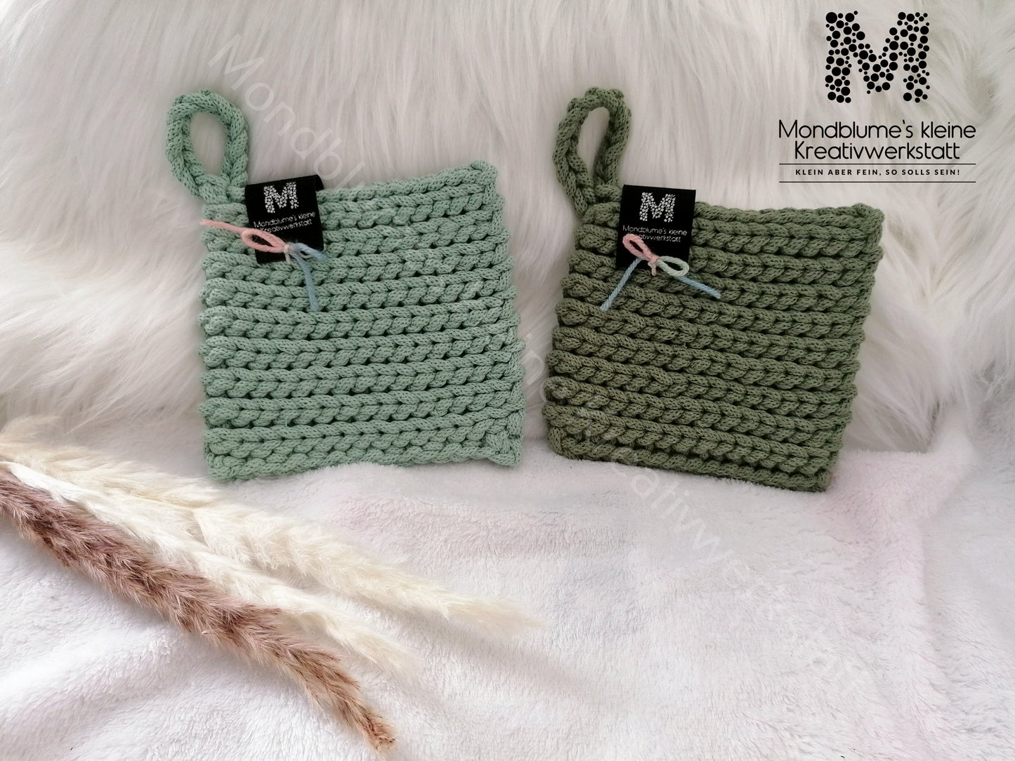 Topflappenset gehäkelt | Handgemacht aus Baumwolle