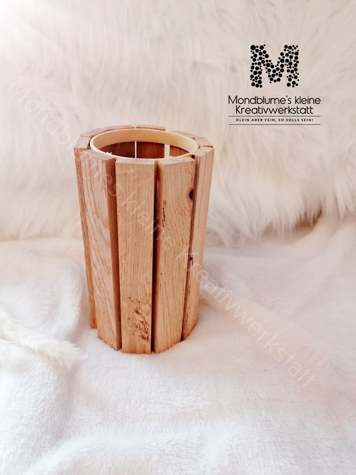 Holzvase rund aus Naturholz | Handgemacht 16cm