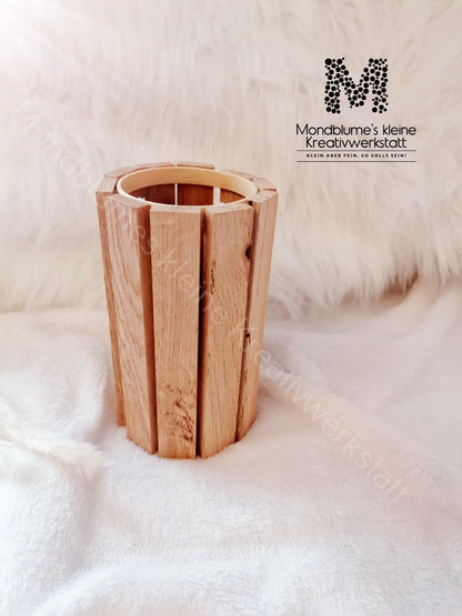 Holzvase rund aus Naturholz | Handgemacht 16cm