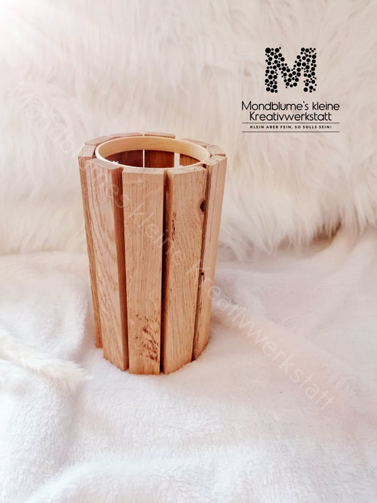 Holzvase rund aus Naturholz | Handgemacht 16cm