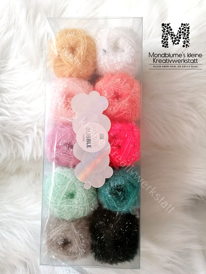 Rico Creative Bubble Set | 10 Farben Schwammgarn Set 50g