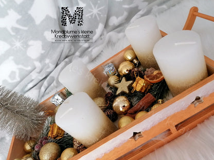 Wunderschöner und einzigartiger Adventschlitten in Gold