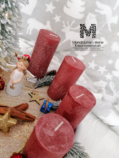 Adventteller mit Kerzen und LED Tannenbaum